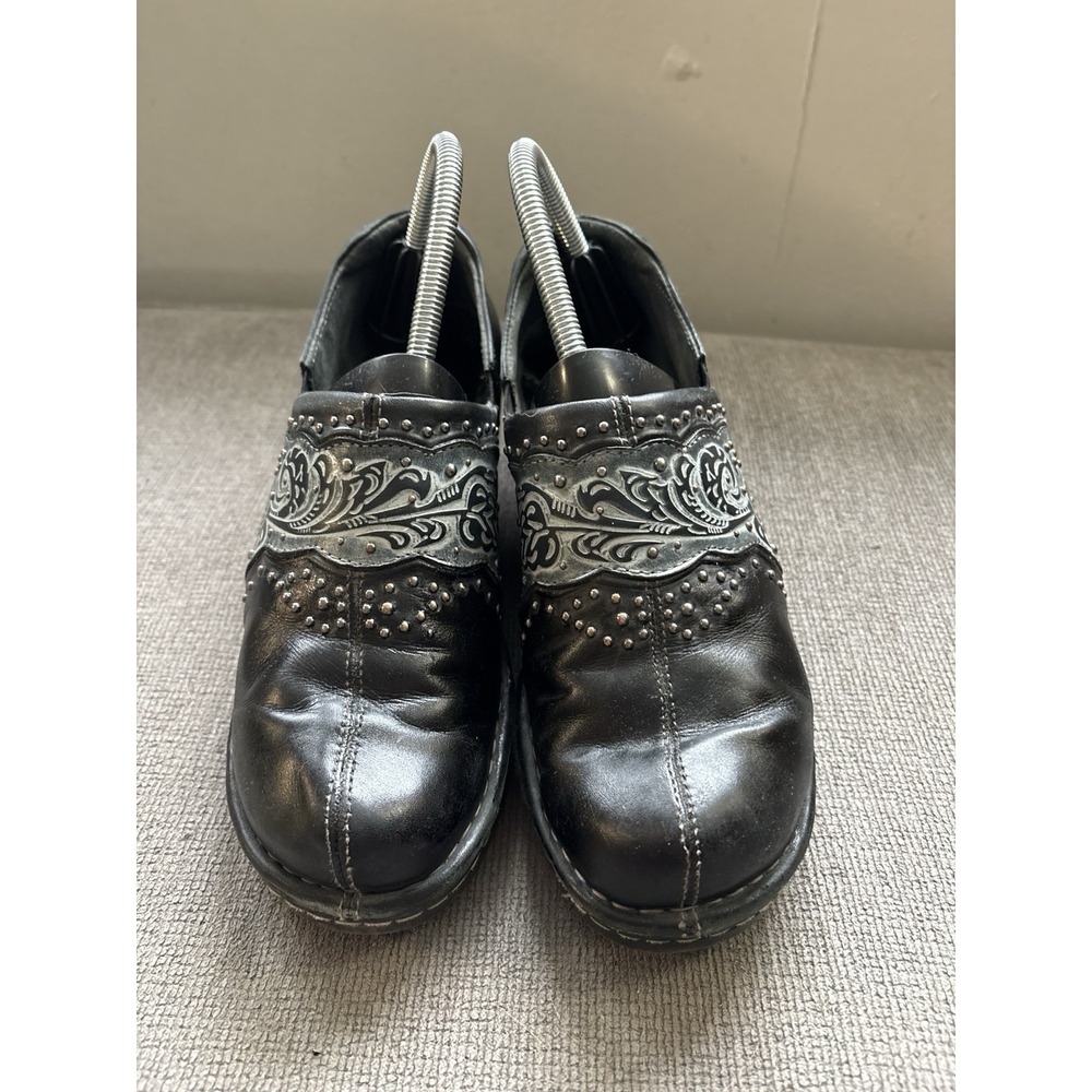 Ariat Fatbaby Shoes Womens Size 7.5 Black Leather Clogs Studded 10006777 - Picture 2 of 8